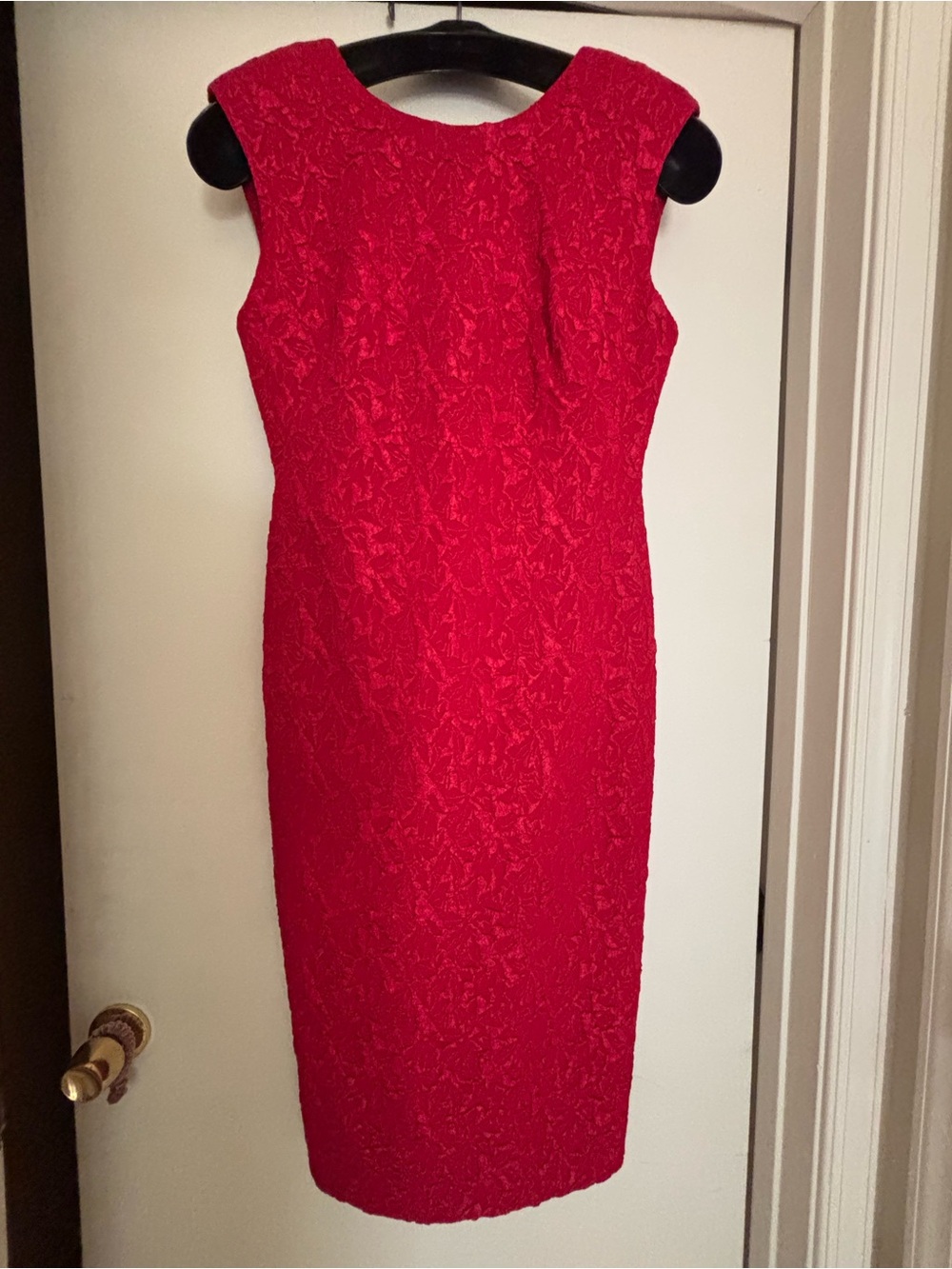 Calvin Klein Red Sleeveless Midi Sheath Dress